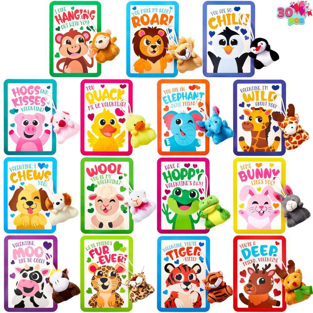 Conjunto de presentes de Dia dos Namorados JOYIN, 30 pacotes de brinquedo de pelúcia para animais com