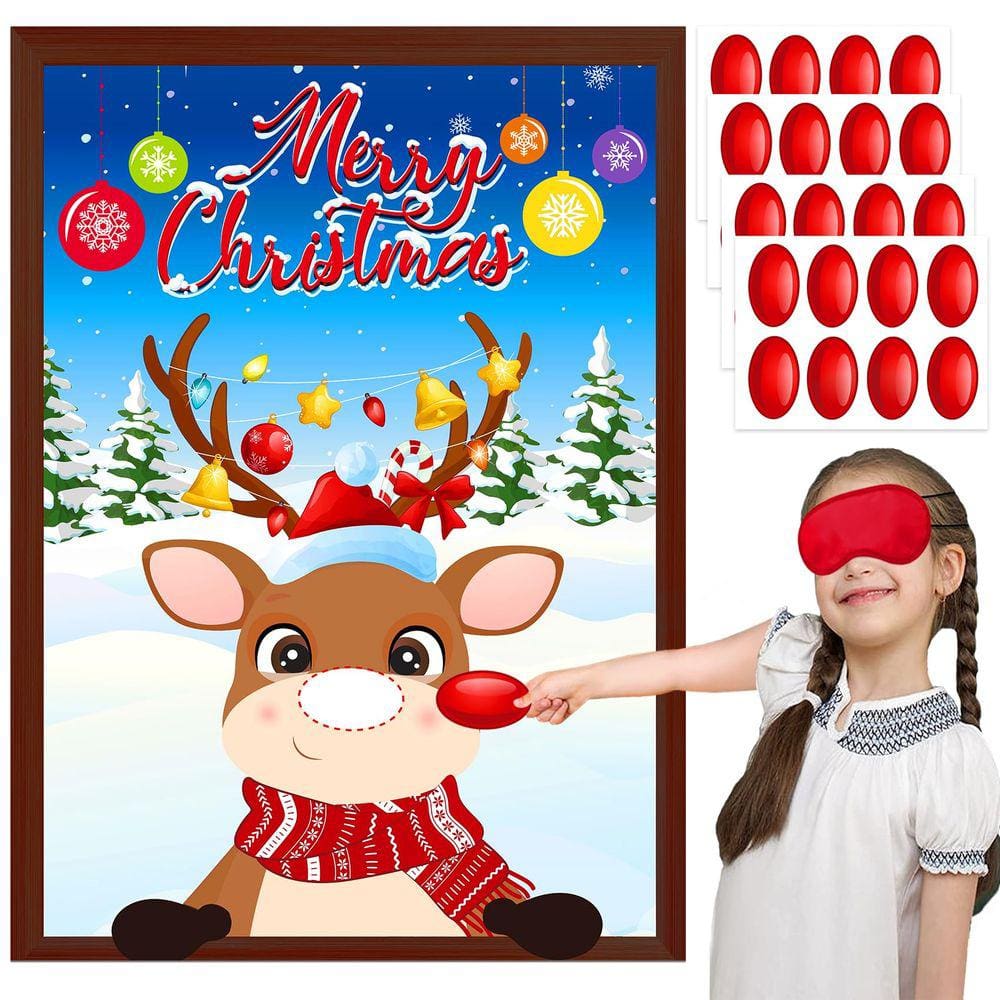 Jogos de festa de Natal jkhycf Pin The Nose on The Reindeer