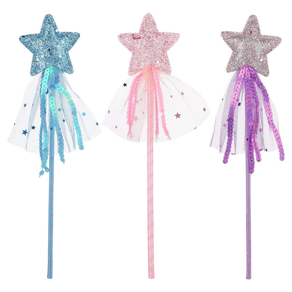 Conjunto Fairy Wands Prasacco Glitter Star para crianças de 3 a 28,5 cm