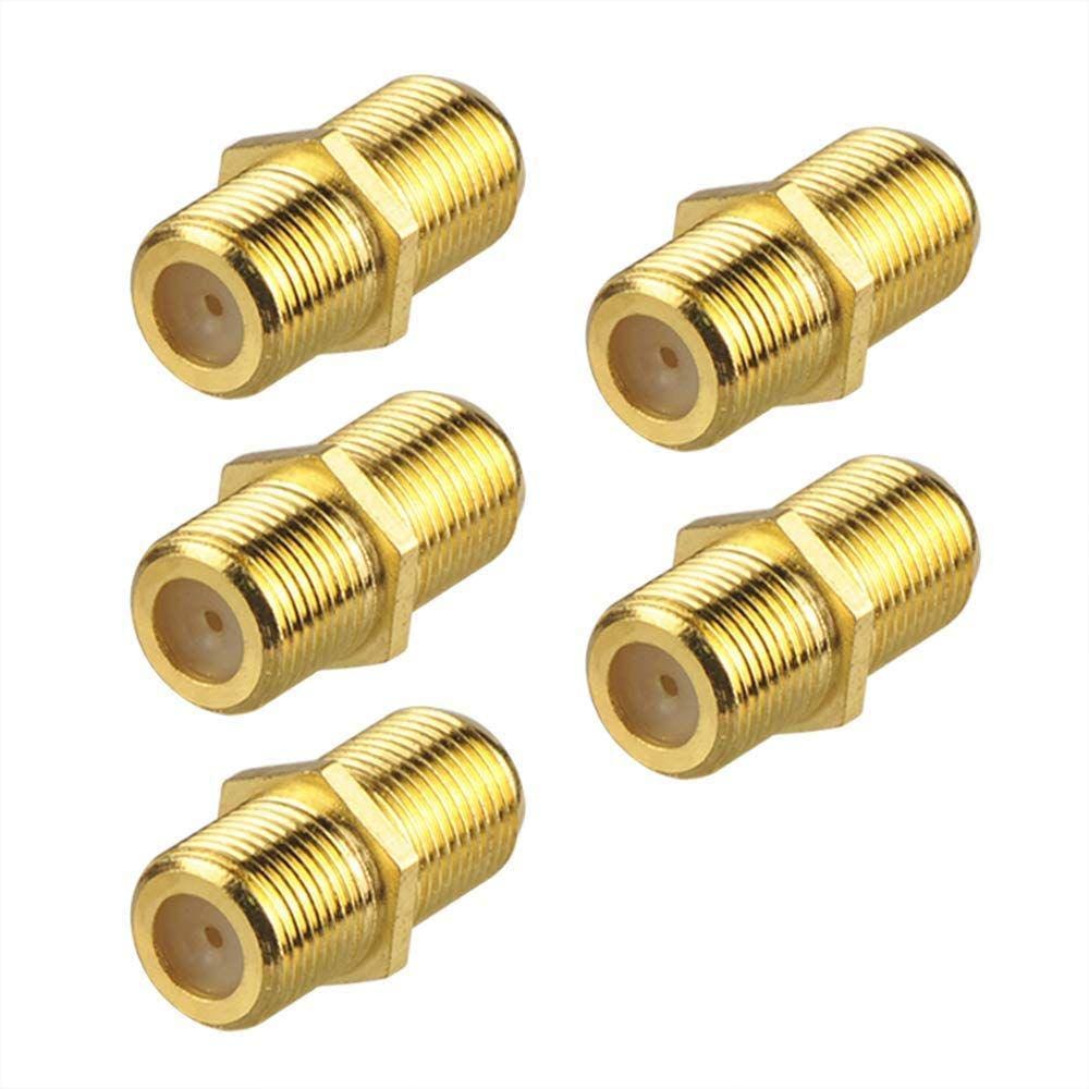 Conector de cabo coaxial VCE RG6 F-Type banhado a ouro, pacote com 5