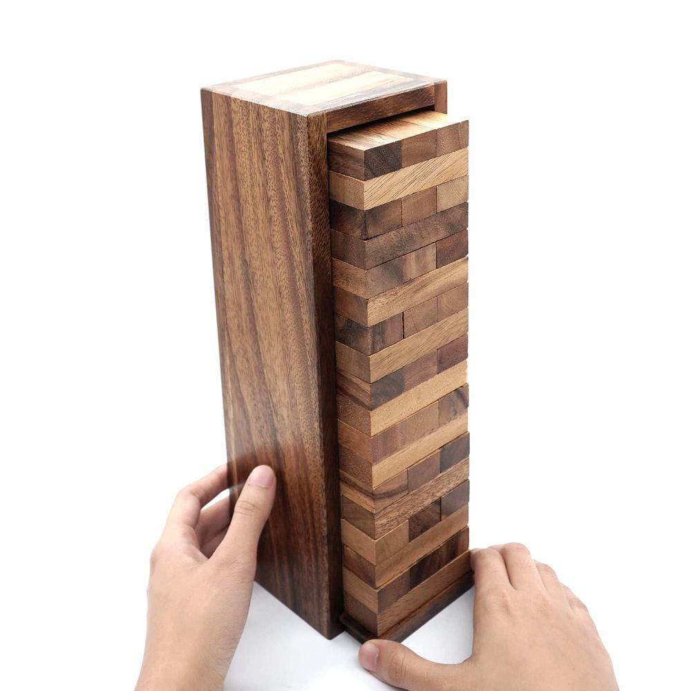 Jogo Wood Tumbling Tower BSIRI, ideal para festas e acampamentos para adultos
