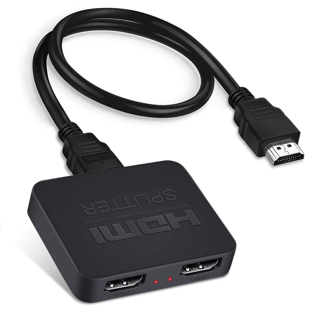 Divisor HDMI com conexões de áudio 1 em 2 saídas 4K @60Hz para monitor duplo