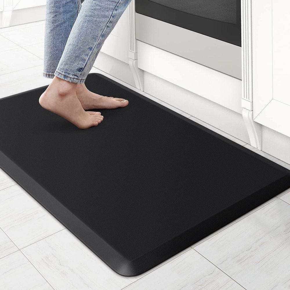 Tapete de cozinha Tapete antifadiga acolchoado KitchenClouds preto