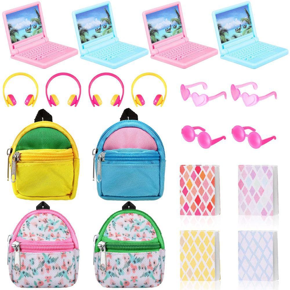 Conjunto de mochilas para bonecas Charniol Dollhouse School Accessories x20