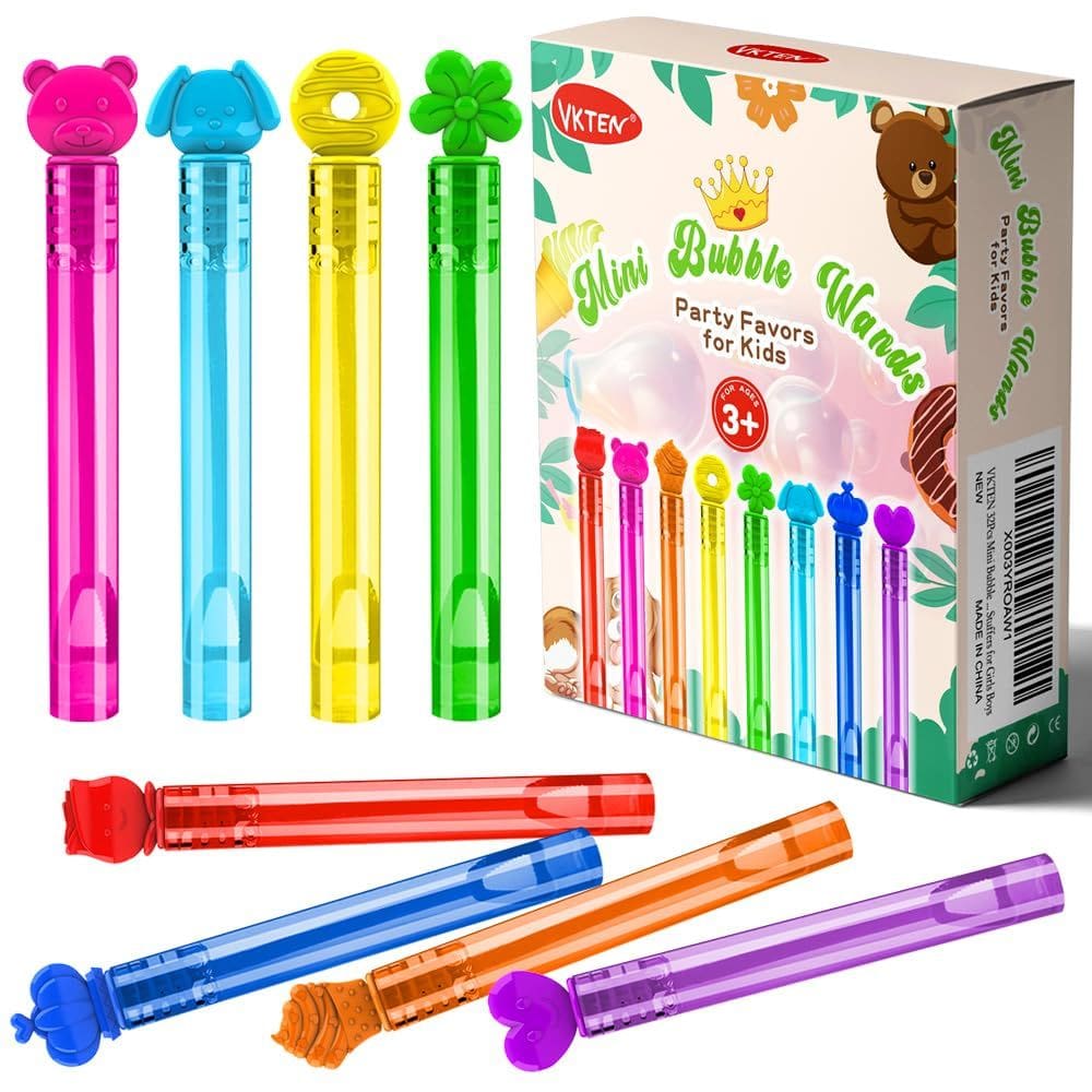 Bubble Wands VKTEN Mini, 32 unidades, sortimento, 8 estilos e 8 cores