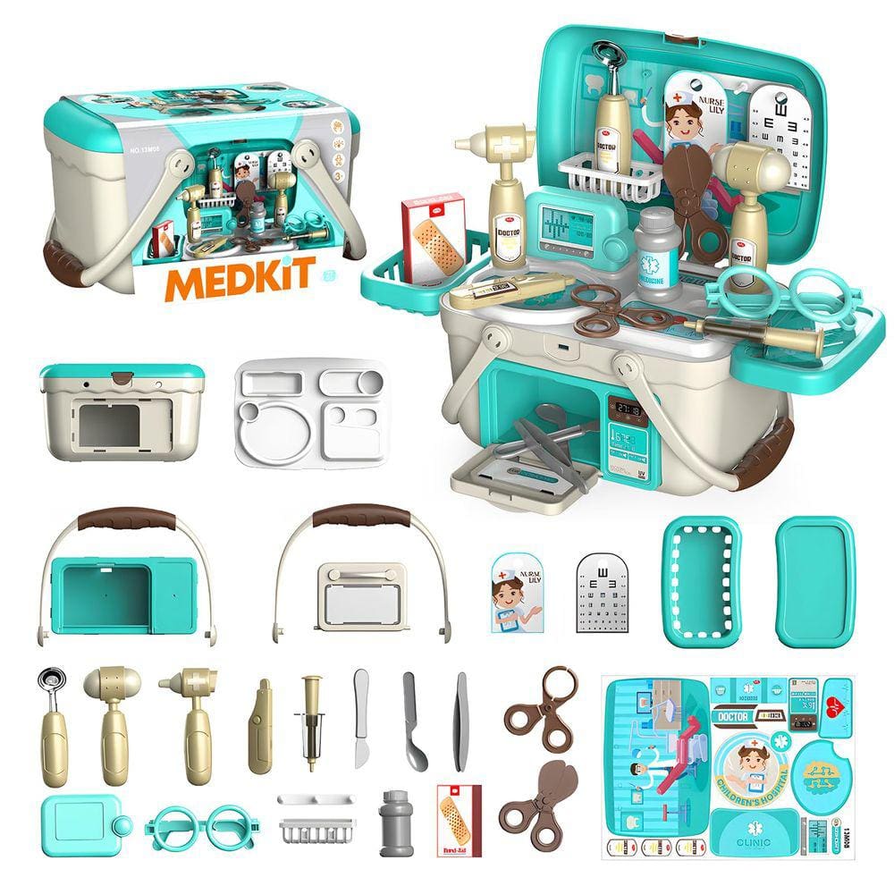 Kit Doctor Jade Hare para crianças de 3 a 6 dentistas, 27 unidades com estojo