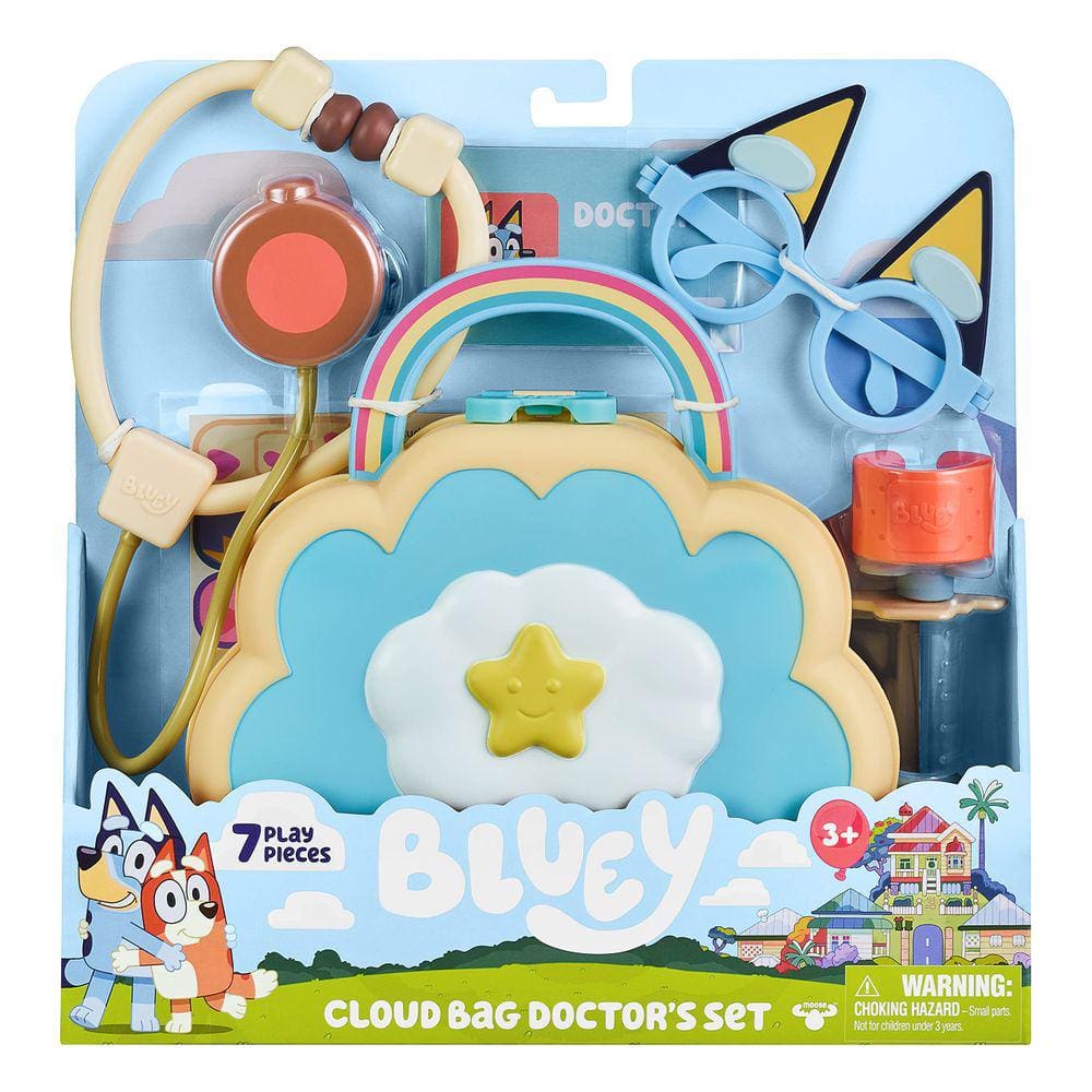 Conjunto de brinquedos Doctor Check Up Bluey Cloud Bag