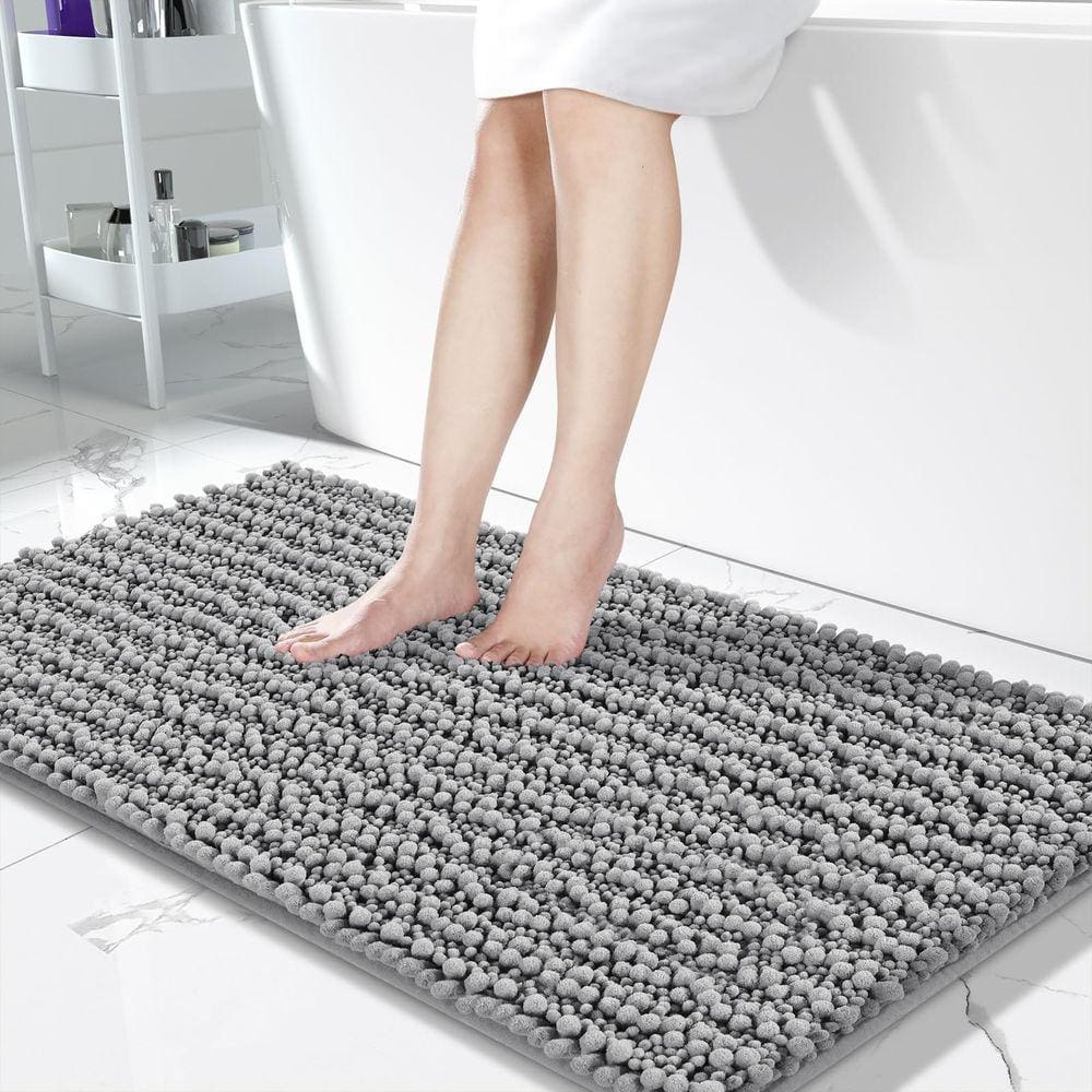 Tapete de banho Yimobra  Luxury Shaggy 112x61cm cinza