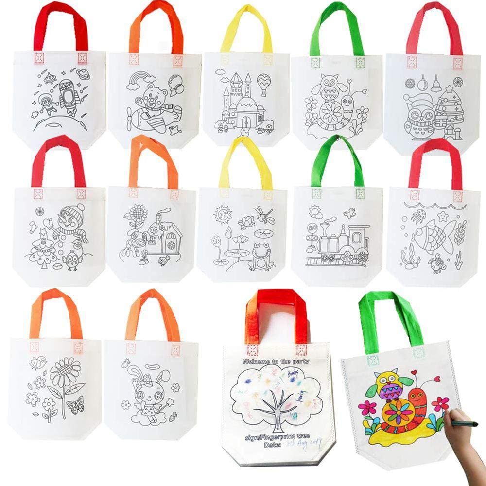 Sacos de guloseimas reutilizáveis para colorir, Carnival Animal Art Party (12)