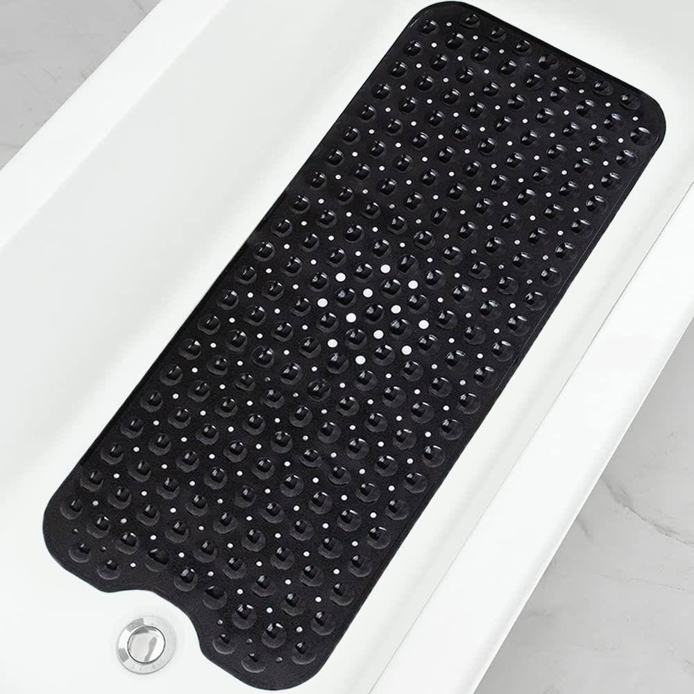 Tapete de banheira Linoows Extra Long Antiderrapante 100x40cm preto