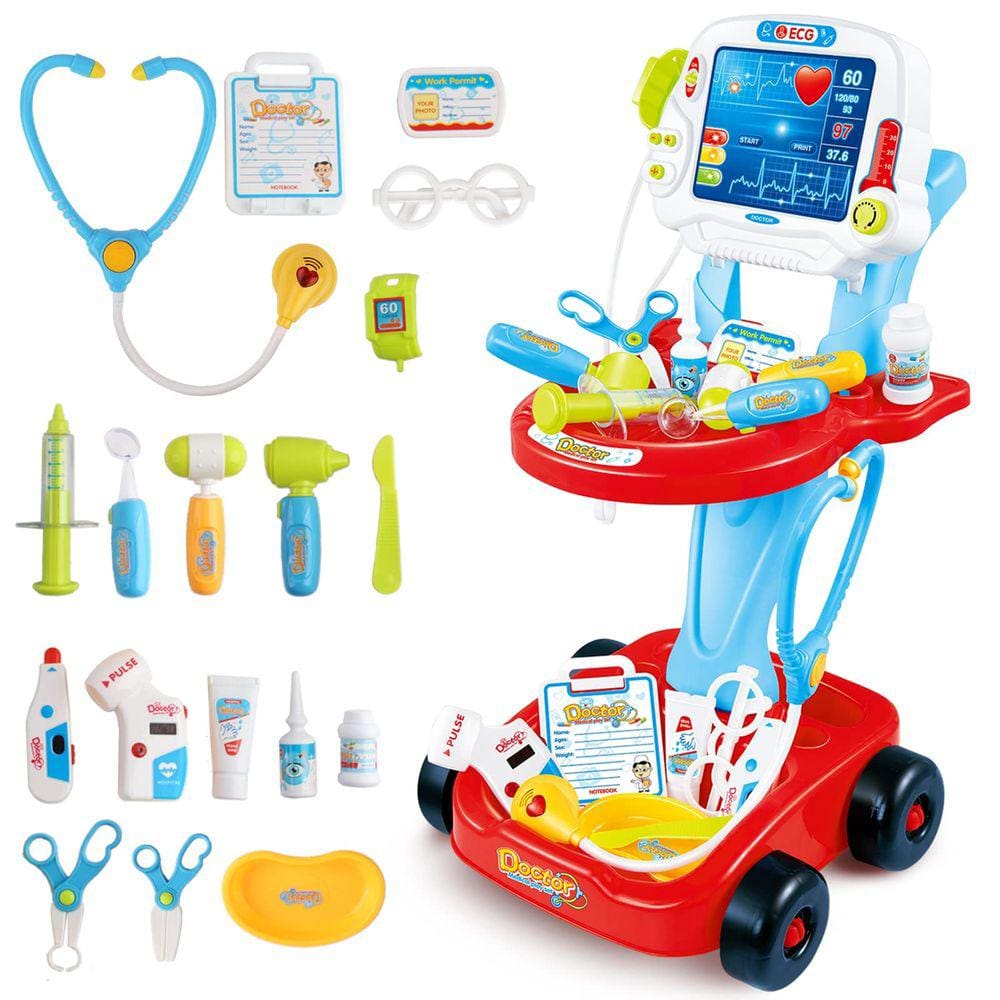 Kits médicos para crianças DeAo Toys Pretend Play com 17 acessórios