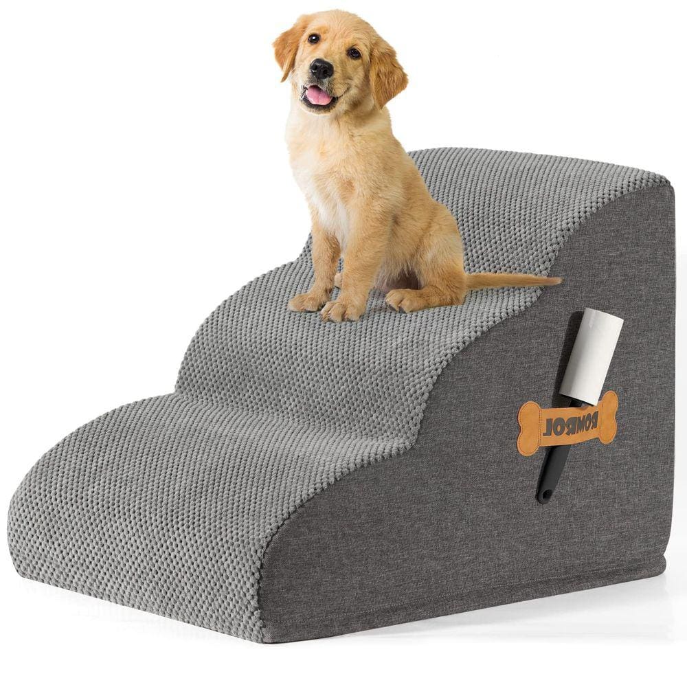 Rampa de escadas para cães ROMROL, espuma de alta densidade, extra larga, 3 camadas