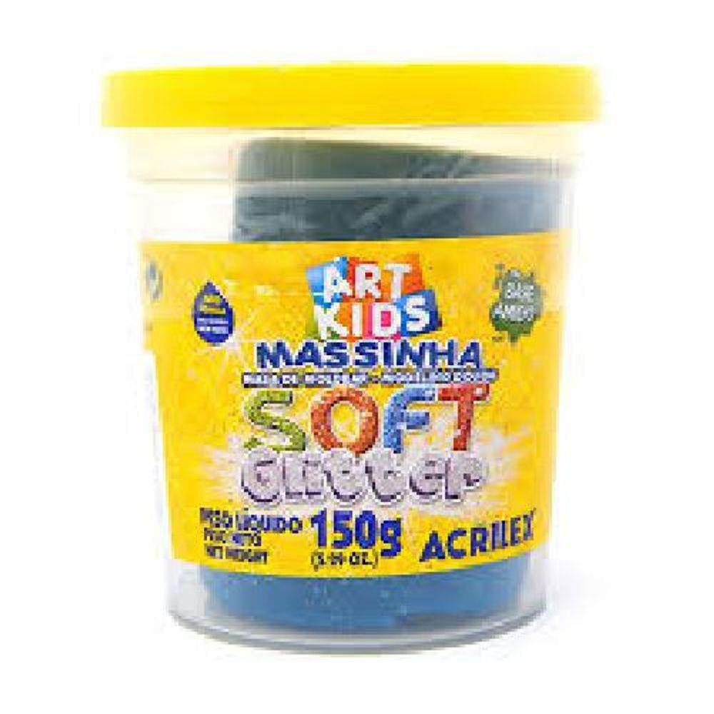 Massa Para Modelar Soft Com Glitter Azul 150G 204 Acrilex