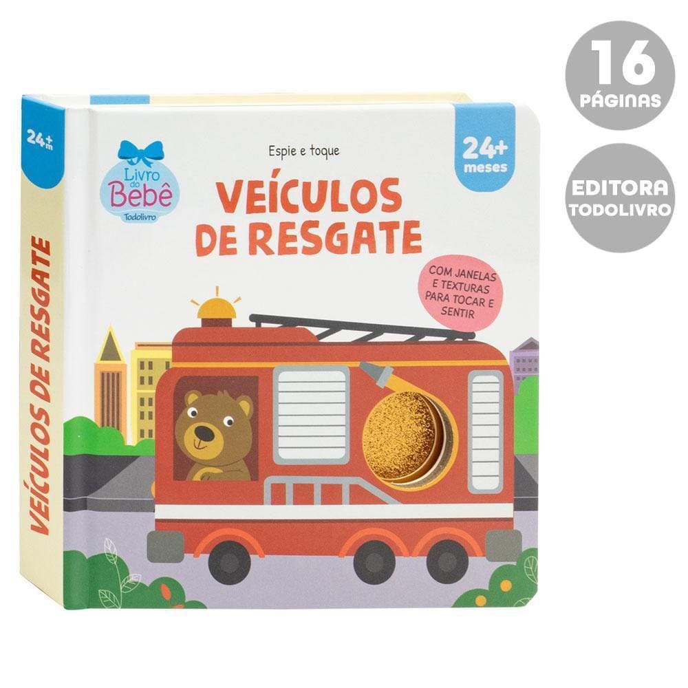 Livro Para Bebê Espie E Toque Veículos De Resgate