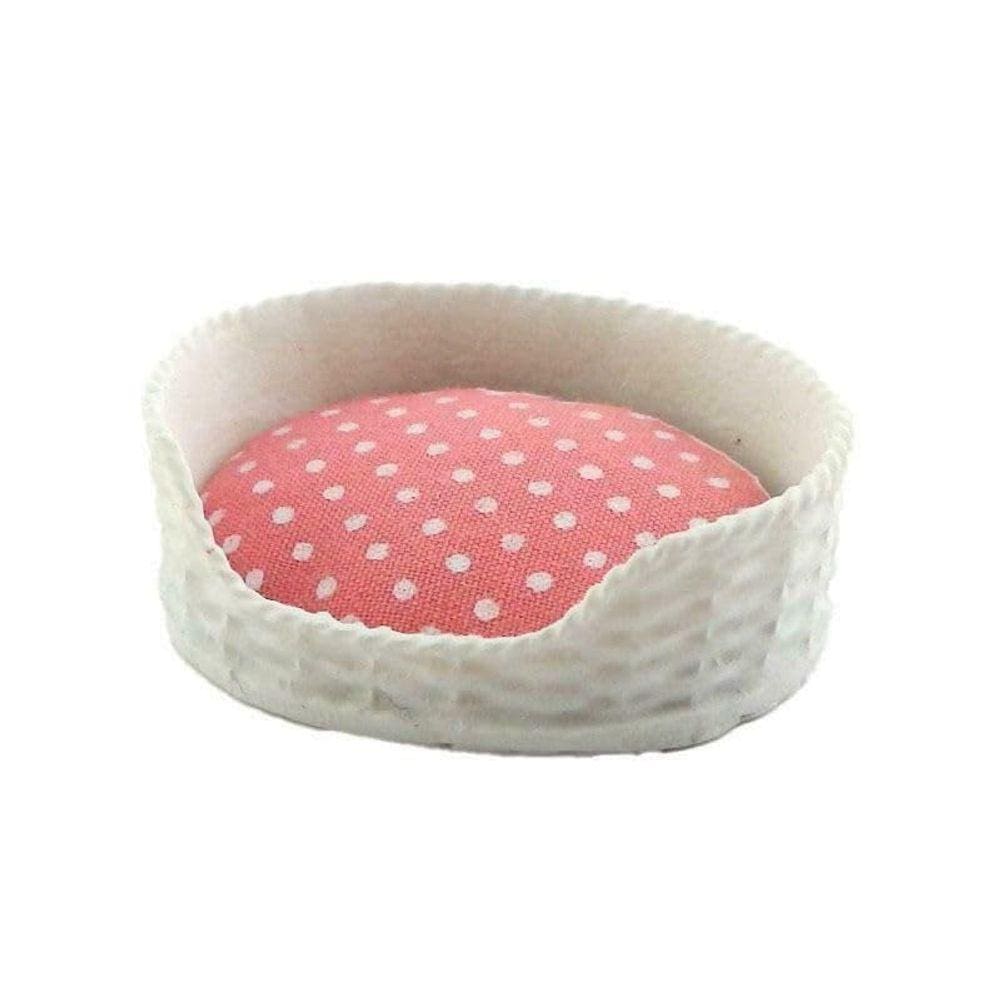 Acessório para animais de estimação Melody Jane Dollhouse Pink & White Dog Cat Bed