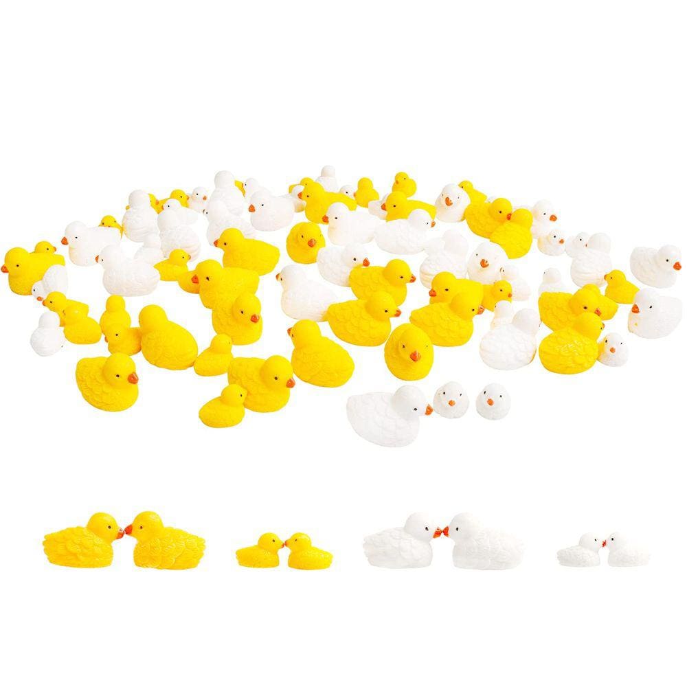 Estatuetas de pato em miniatura, resina Aydinids, 80 unidades para artesanato