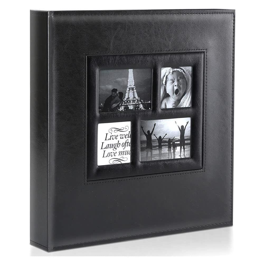 Álbum de fotos Ywlake 10x15cm 500 bolsos de couro preto