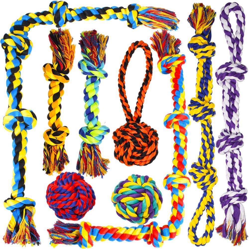 Conjunto de brinquedos Dog Rope Tough Chew para mastigadores agressivos Large Bre