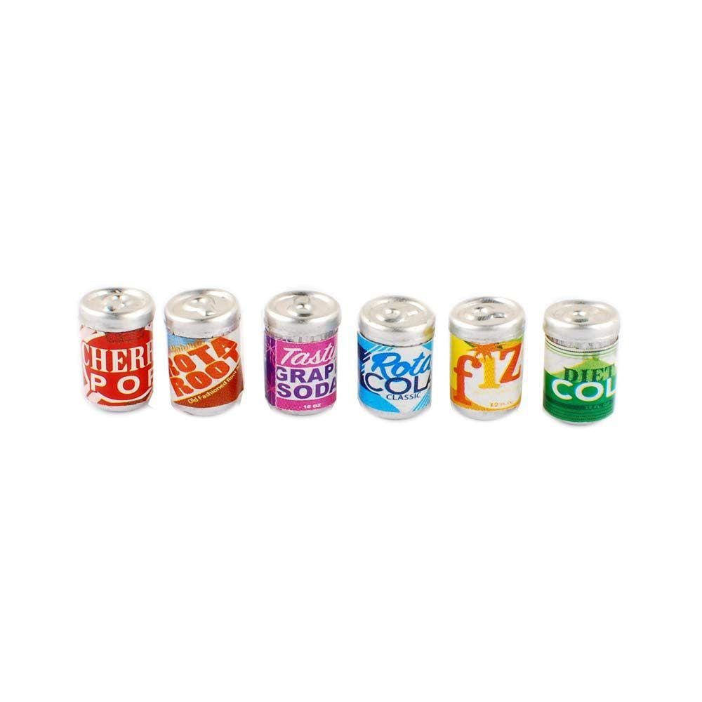 Latas de refrigerante de aço em miniatura NWFashion Dollhouse Party Decor (6)