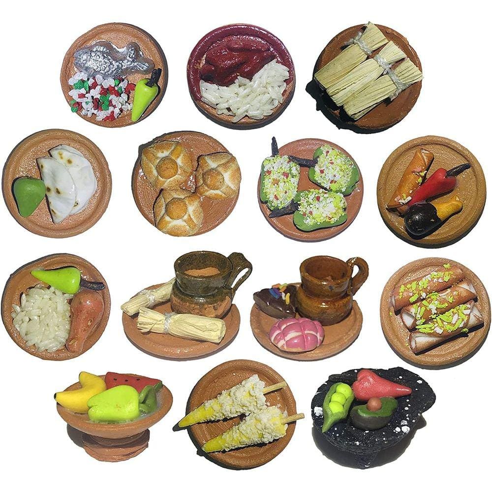 Decorações de comida fingidas em miniatura da Fiesta Mexicana Clay