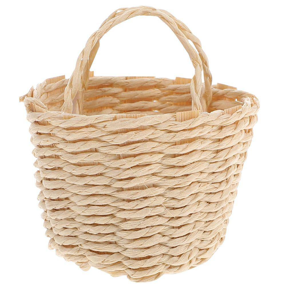 Cesta em miniatura balacoo Mini Wicker Rattan para casa de bonecas
