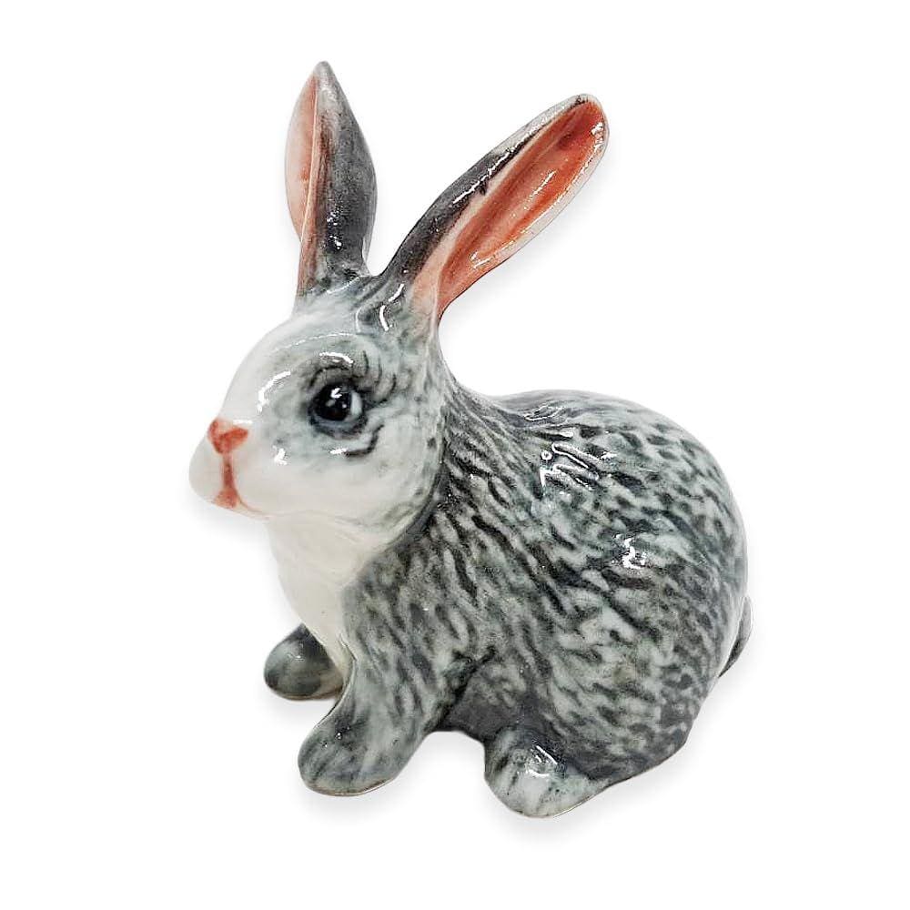 Estatueta ChangThai Design Tiny, cerâmica de coelho cinza de 4 cm de altura