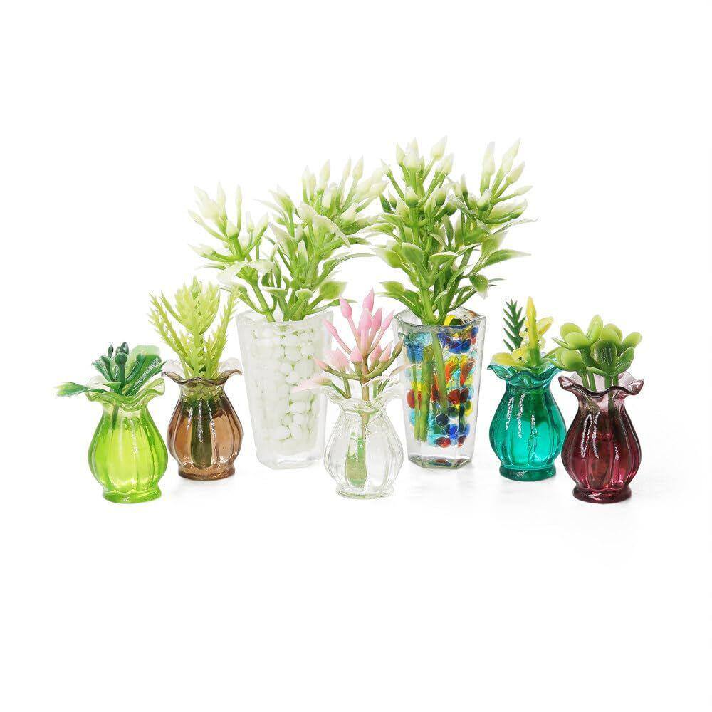 Acessórios de decoração de casa de bonecas Odoria Miniature Plants