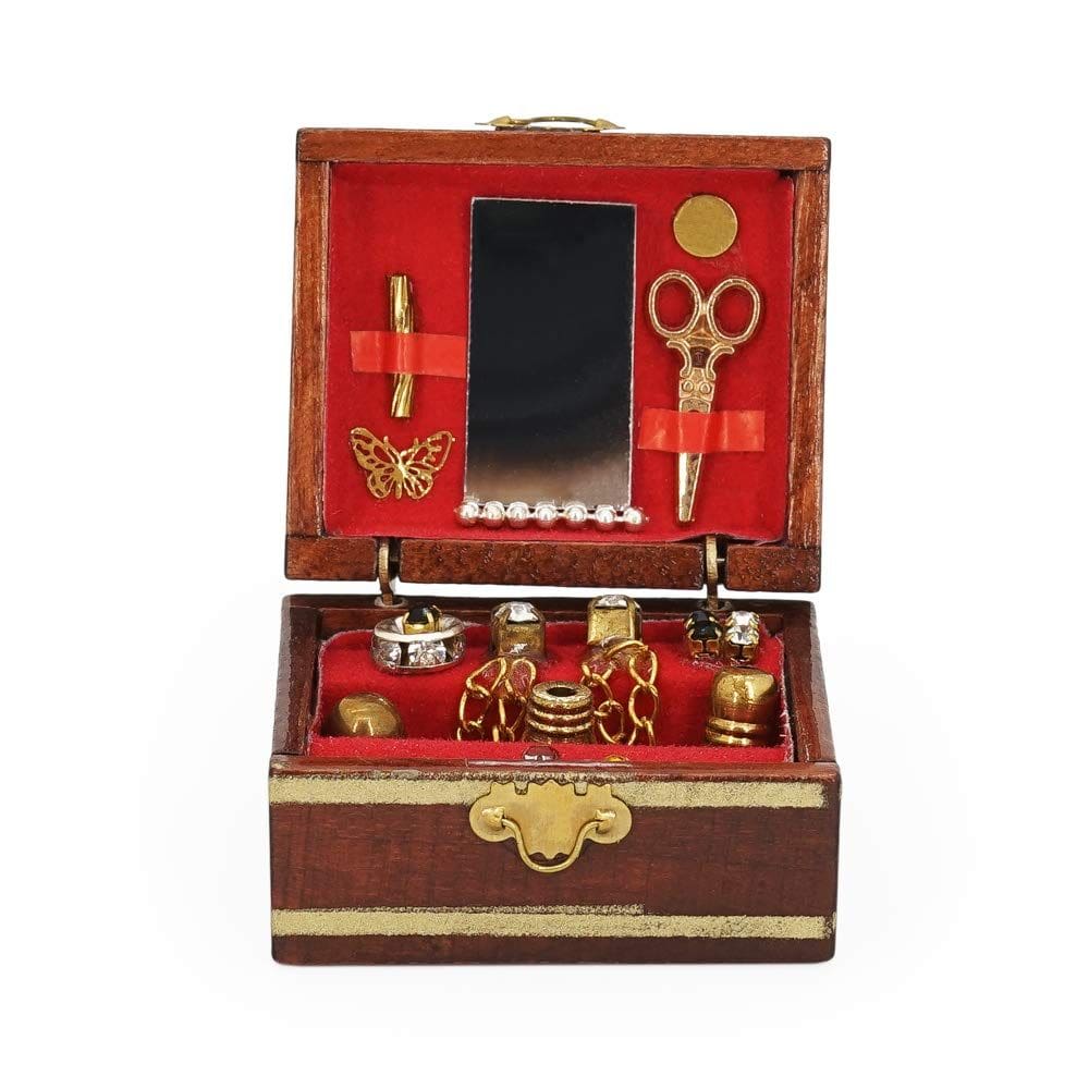 Caixa de joias em miniatura Dollhouse Decoration Odoria 1/12