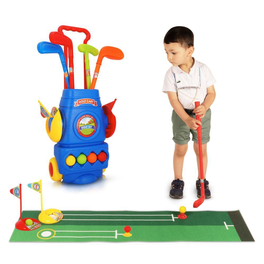 Conjunto de golfe para crianças Fisk Toys Toddler com 6 bolas, 4 tacos, 2 bandeiras, 2