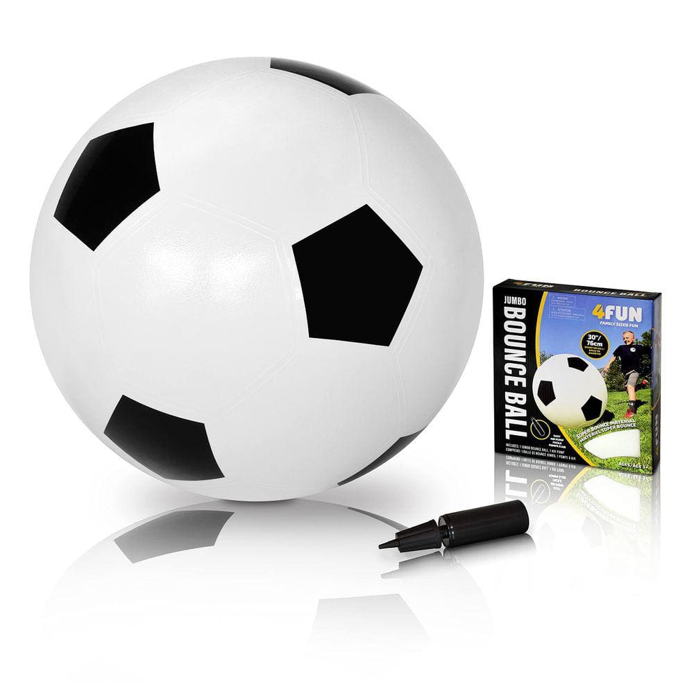 Bola de futebol Jumbo de 76 cm de diâmetro 4FUN com bomba de ar manual