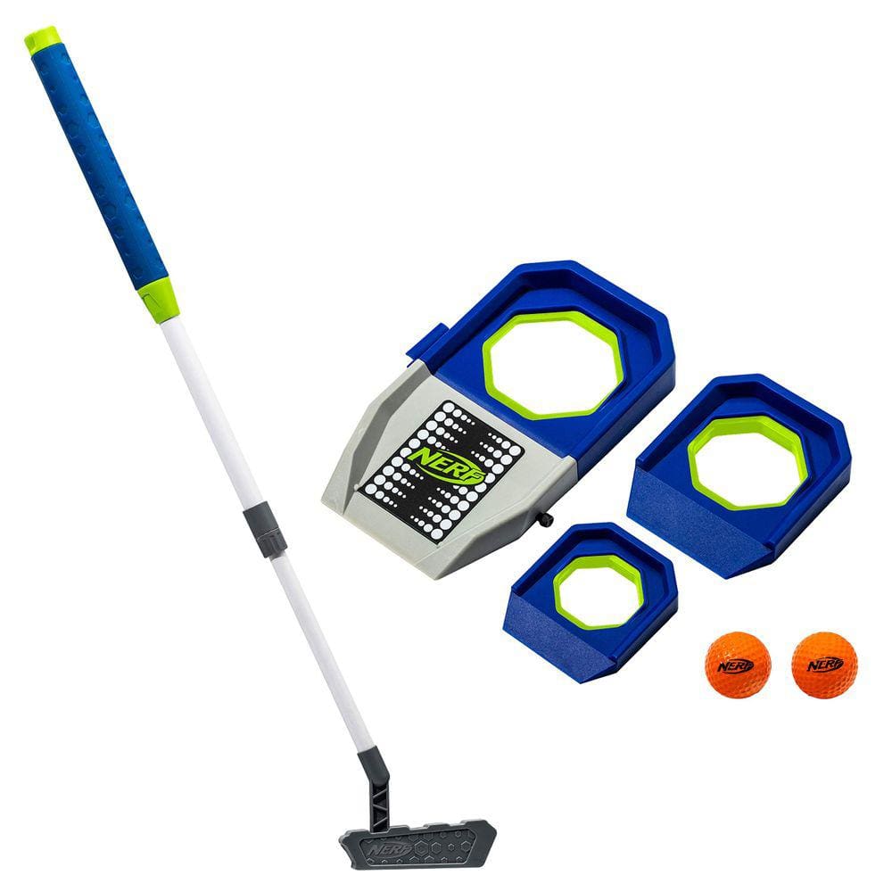 Conjunto de golfe Nerf Unissex Teen, 1 taco e 2 bolas com Tutter Ramp Cu