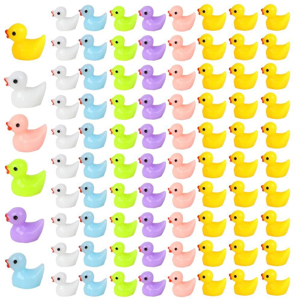 Mini bonecos de pato de resina KIMOBER 150PCS para decoração de jardim