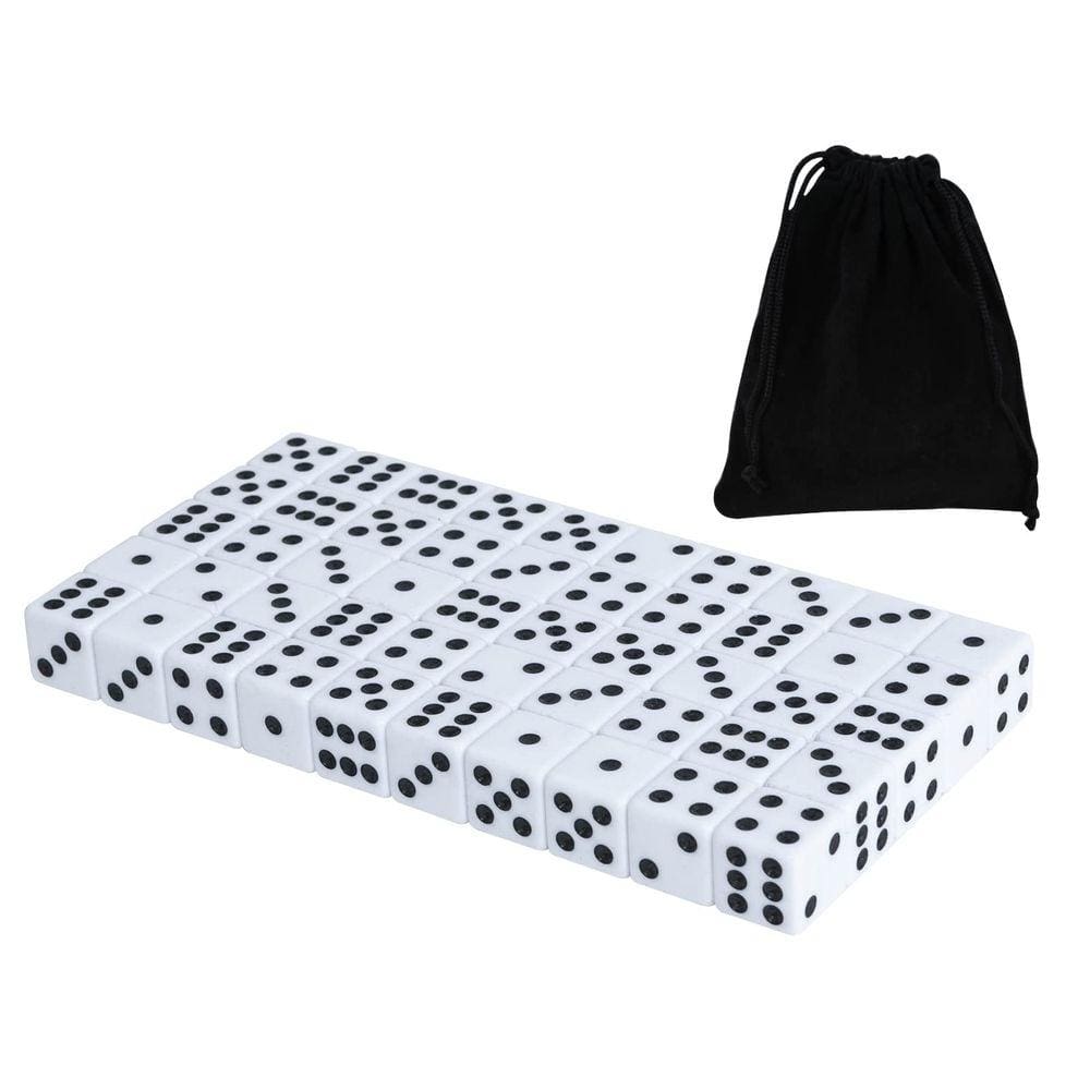 Dice DAGONGREN 16mm branco com pontas pretas para jogos de tabuleiro x50