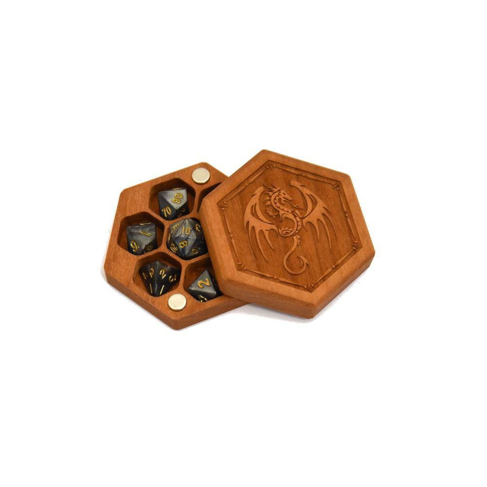 Chaveiro Hex Dice Wood Chest Elderwood Academy Mini-Cherry