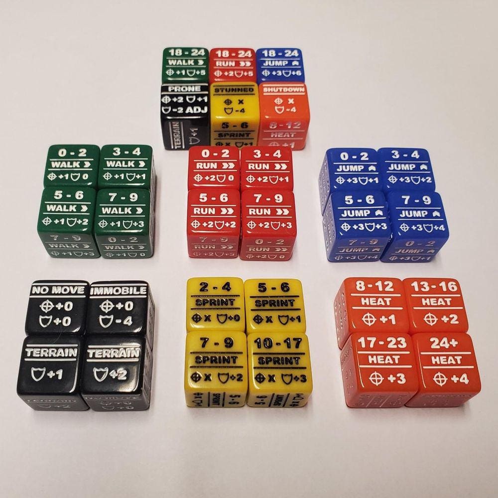 Pacote de dados Rook Robot Battletech Stats Modifier x30