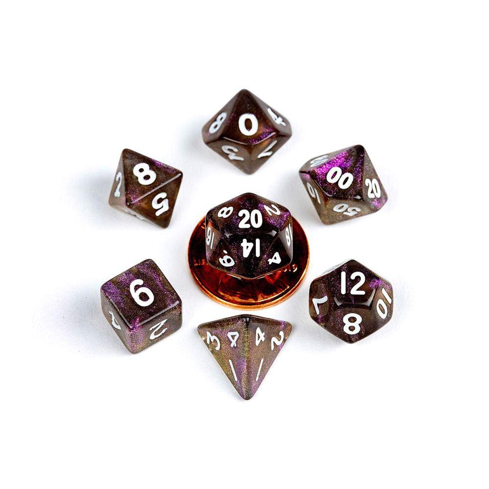 Conjunto de dados poliédricos FanRoll Stardust Supervolcano 10mm Mini