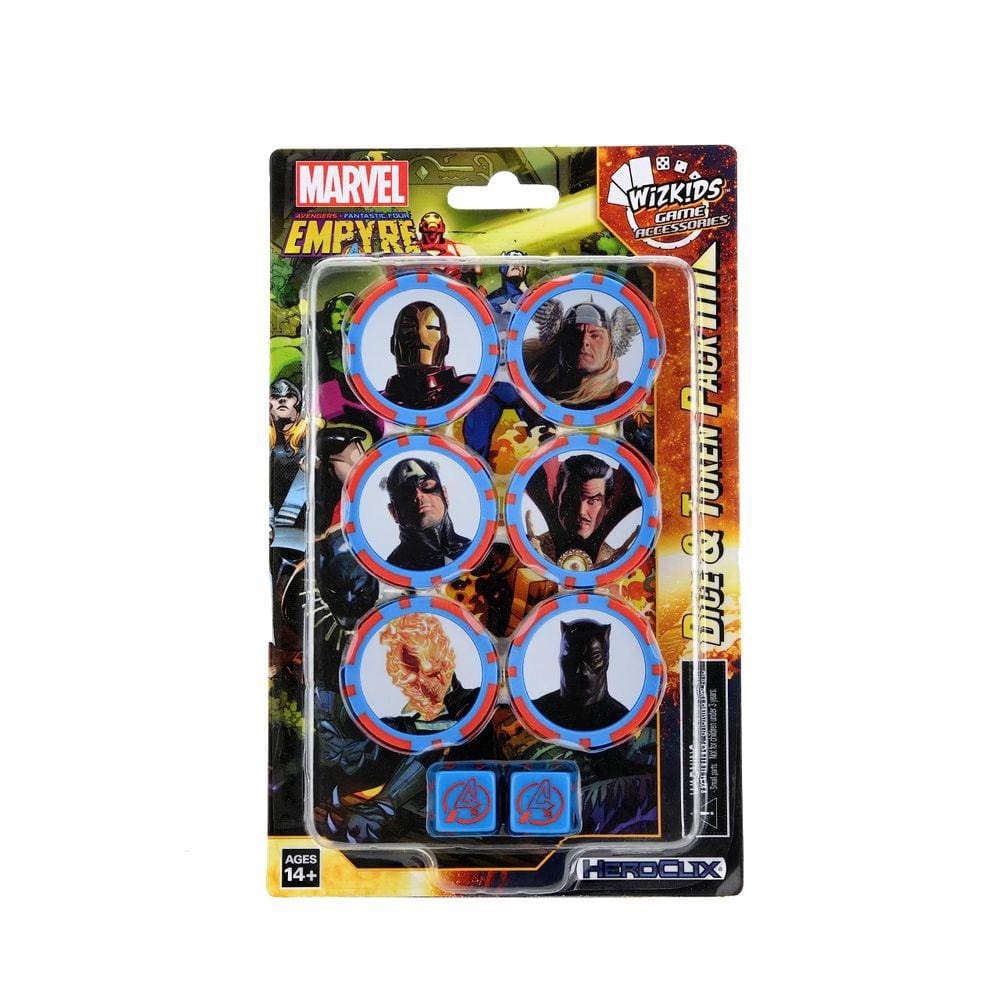 Pacote de dados e fichas Marvel HeroClix Avengers Fantastic Four