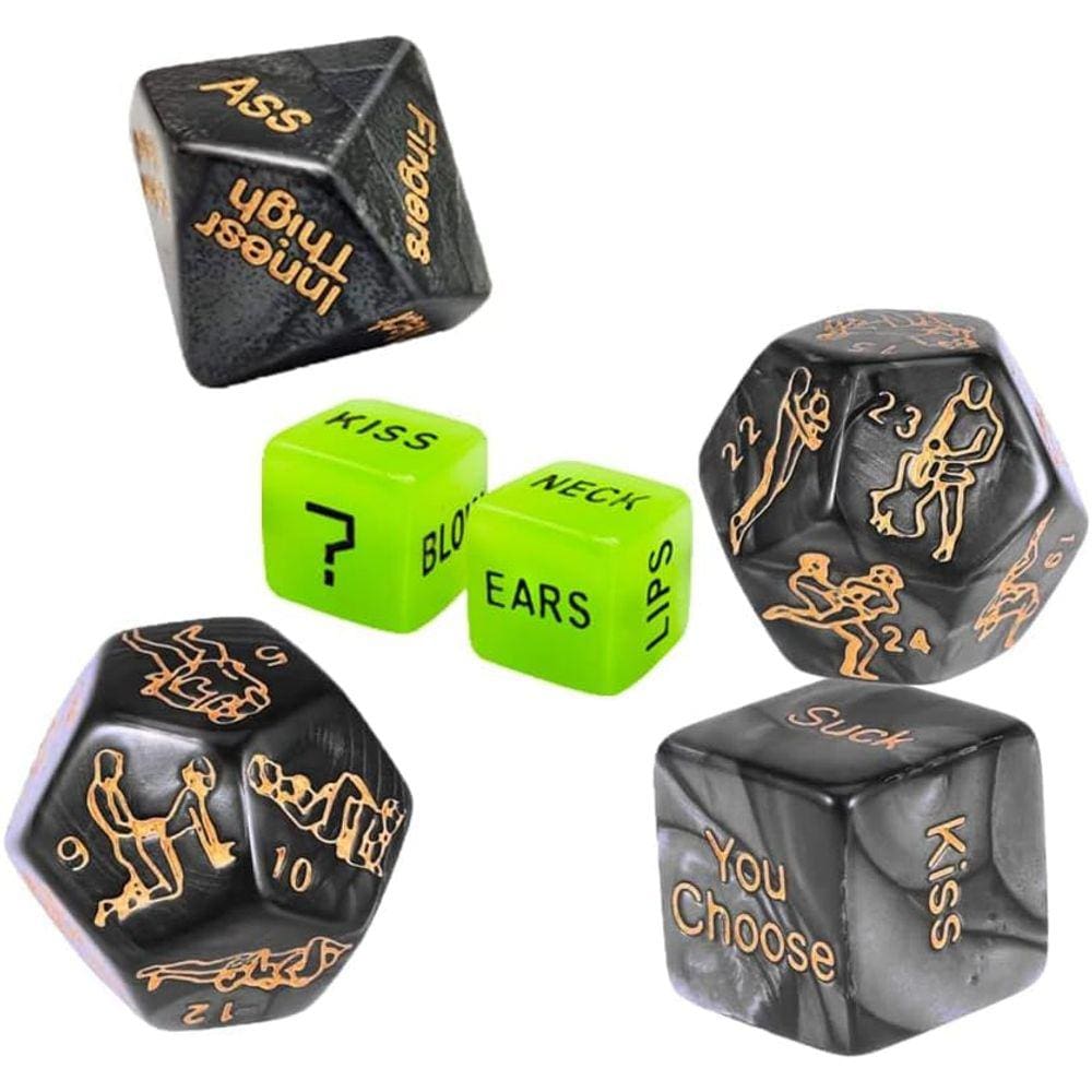 Jogo de dados LVCOMEFF 6 peças de hexaedro acrílico (preto)