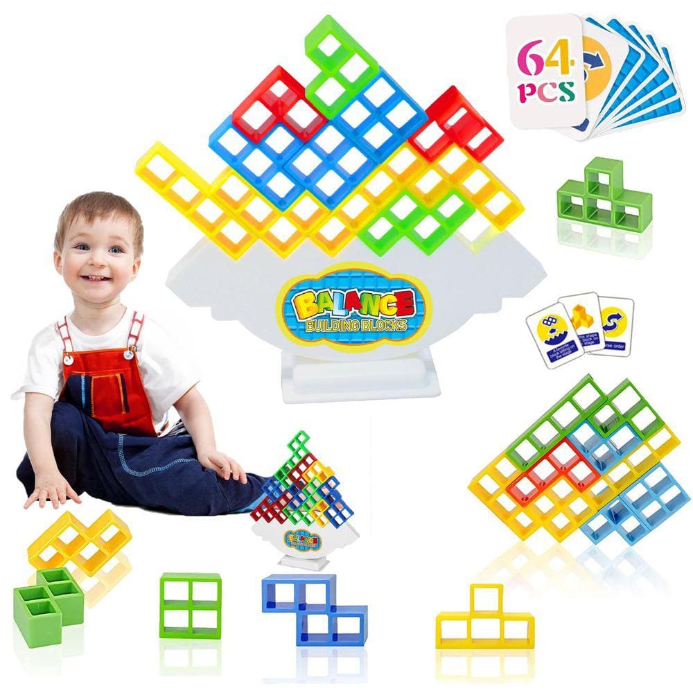 Tetra Tower Game Gloriser 64 unidades Balance Stacking para crianças/adultos