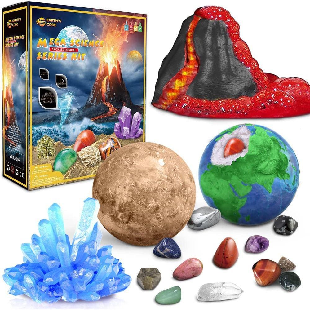 Kit científico EARTH`SCODE Volcano para crianças de 6 a 8 a 12 anos com joias