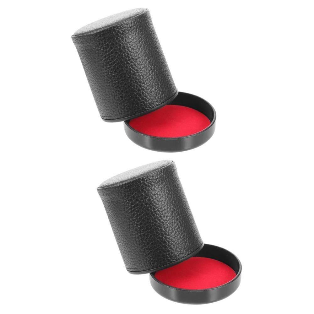 Copa de jogos de dados HOMSFOU Silent Leather Dice Cup, 2 conjuntos, vermelha