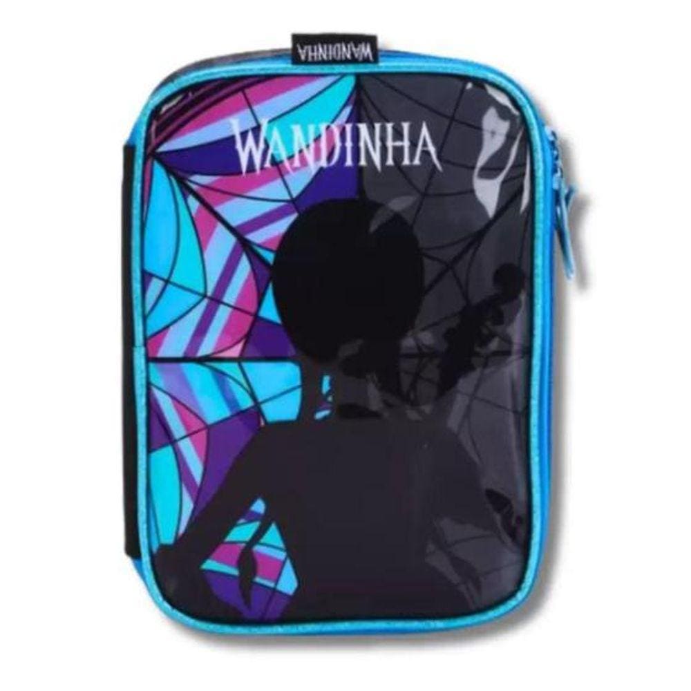 Estojo Box Escolar Juvenil Escolar Infantil Menina Wandinha 100 Pens Luxcel