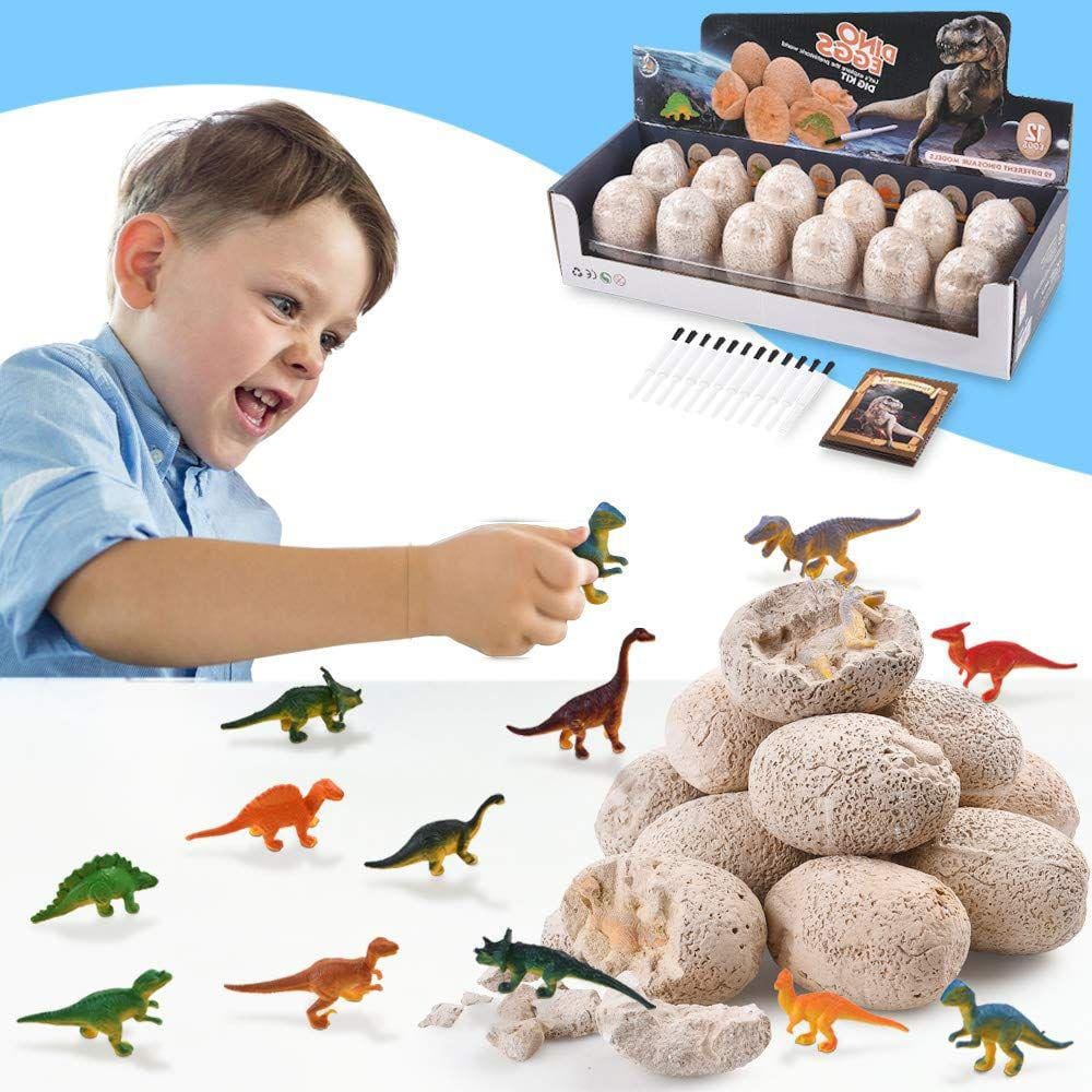 Kit TriMagic Dig Fossil Toy de brinquedo de ovos de dinossauro para crianças de 7 a 12 anos