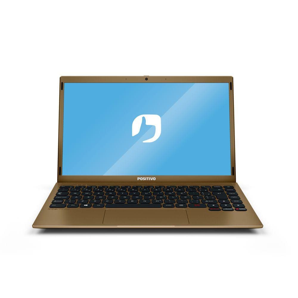 Notebook Positivo Motion Q4128ci Intel® Atom® Z8350 Linux 4GB RAM 128GB eMMC 14,1`` LED HD - Dourado