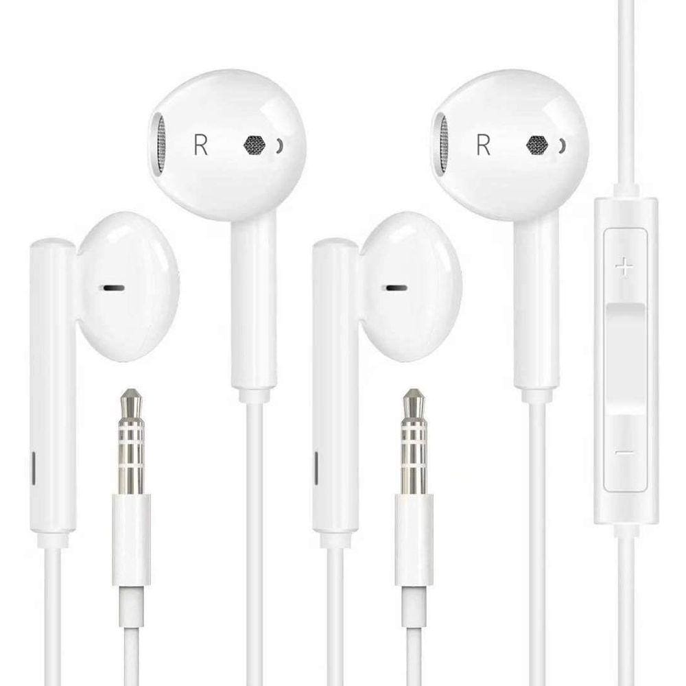 Pacote de 2 fones de ouvido GIJIVCOZ com fio de 3,5 mm com microfone para