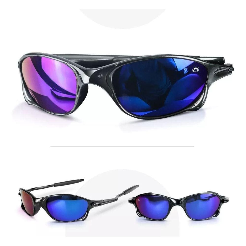 oculos sol azul praia masculino lupa proteção uv acetato armação preta moda casual