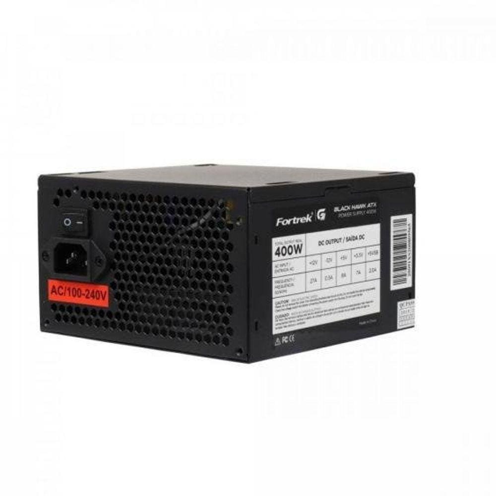 Fonte Atx 400w 80 Plus White Fortrek Black Hawk