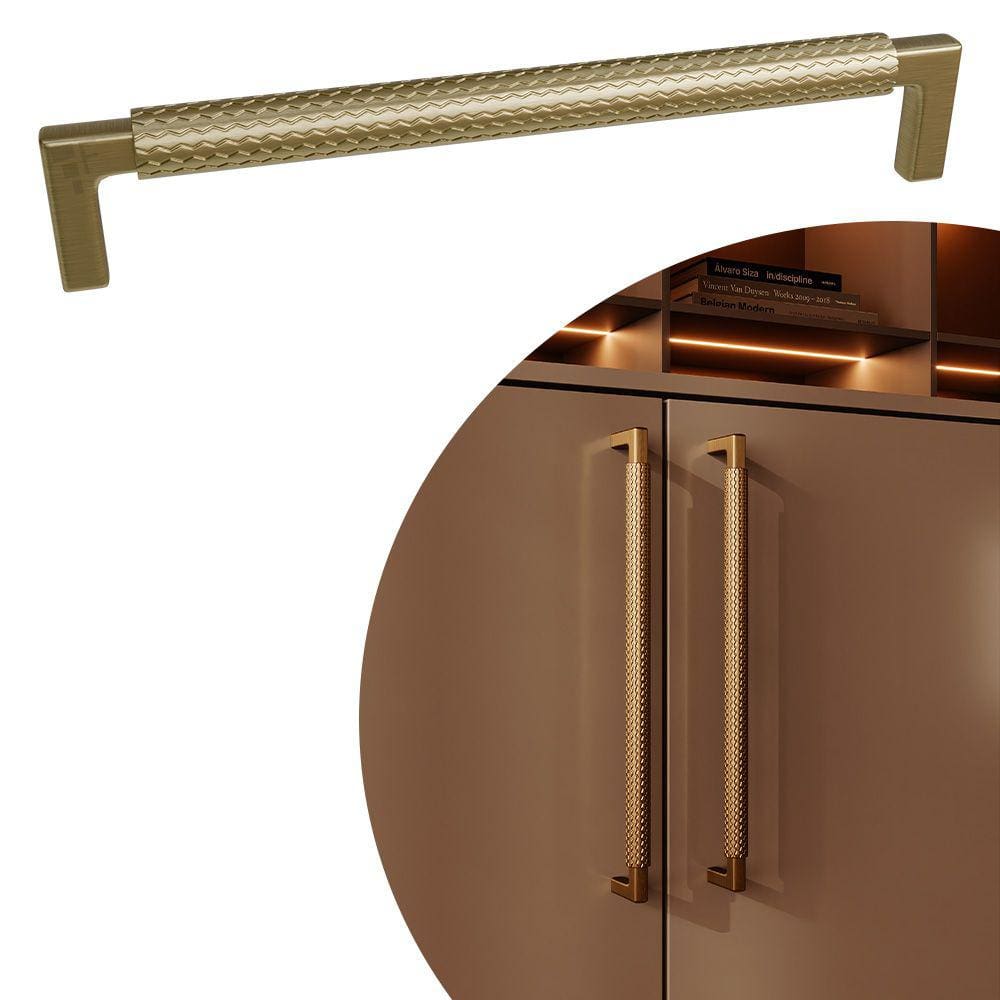 Puxador Zigrinato IL 1780 - Bronze Escovado - 192MM