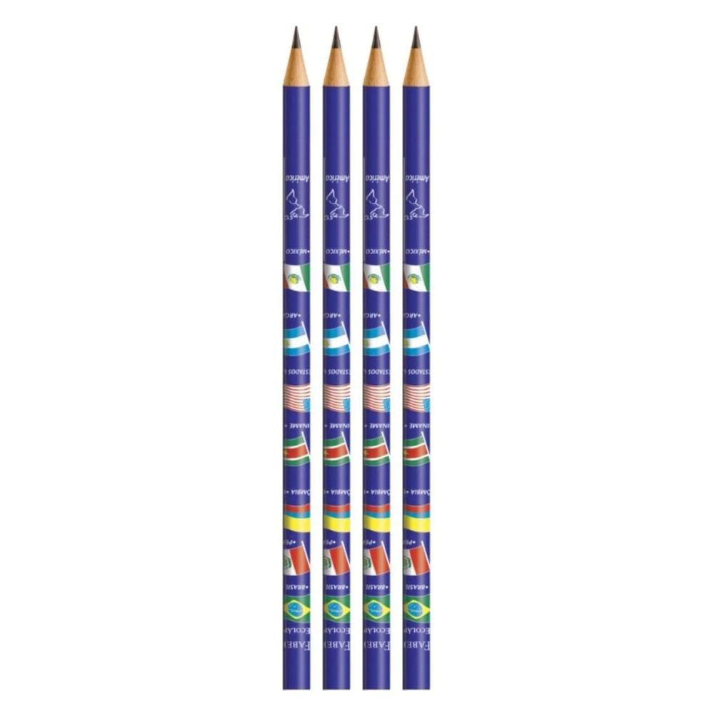 Kit 04 Lapís Preto de Escrever Bandeira Faber Castell
