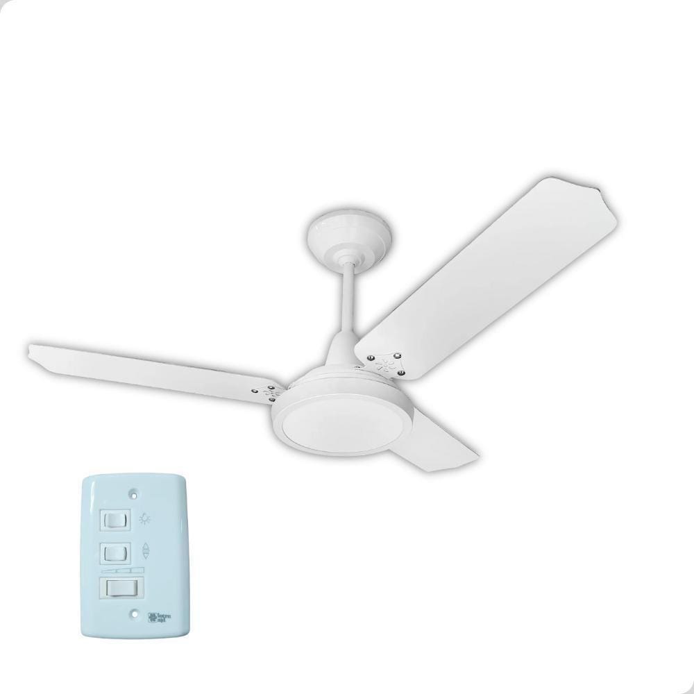 Ventilador De Teto Lorensid Lumi Led Branco 3 Pás 127V